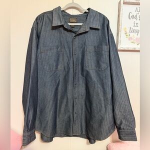 Men's Denim Striped Dress Shirt